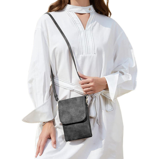 PU Leather Women¡¯s Crossbody Bag with Adjustable Strap Small Cell Phone Purse Black