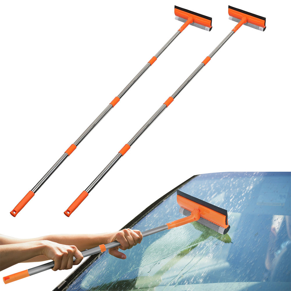 2Pcs 2 in 1 Extendable Window Squeegee Cleaner