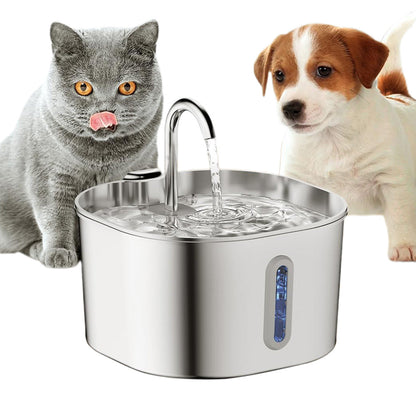 USB 2.2L Stainless Steel Pet Water Fountain for Cats and Small Dogs Style 2