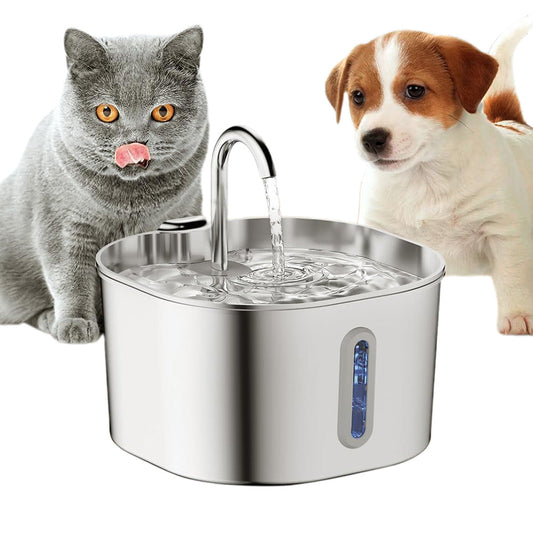 USB 2.2L Stainless Steel Pet Water Fountain for Cats and Small Dogs Style 2