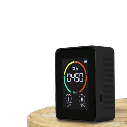 3-in-1 Air Quality Monitor CO2 Meter Temperature Humidity Carbon Dioxide Detector Black