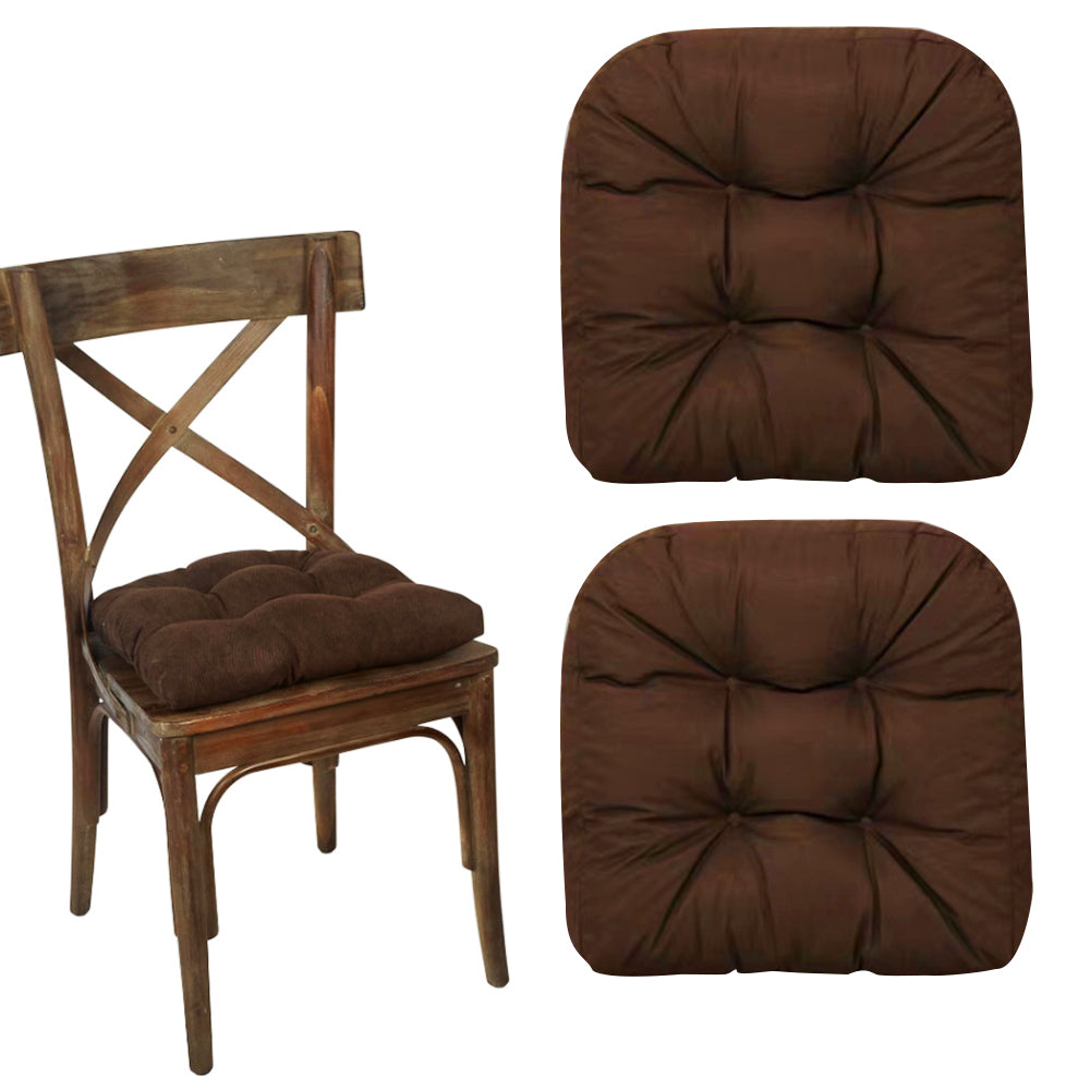 2Pcs Dining Chair Cushions Office Chair Seat Pad Backrest Pad Set Coffee