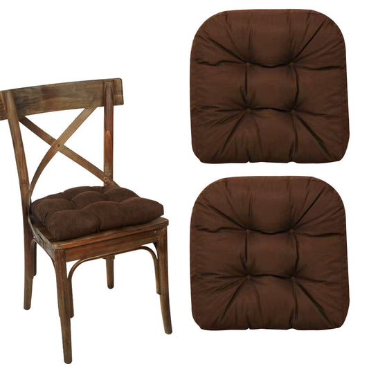 2Pcs Dining Chair Cushions Office Chair Seat Pad Backrest Pad Set Coffee