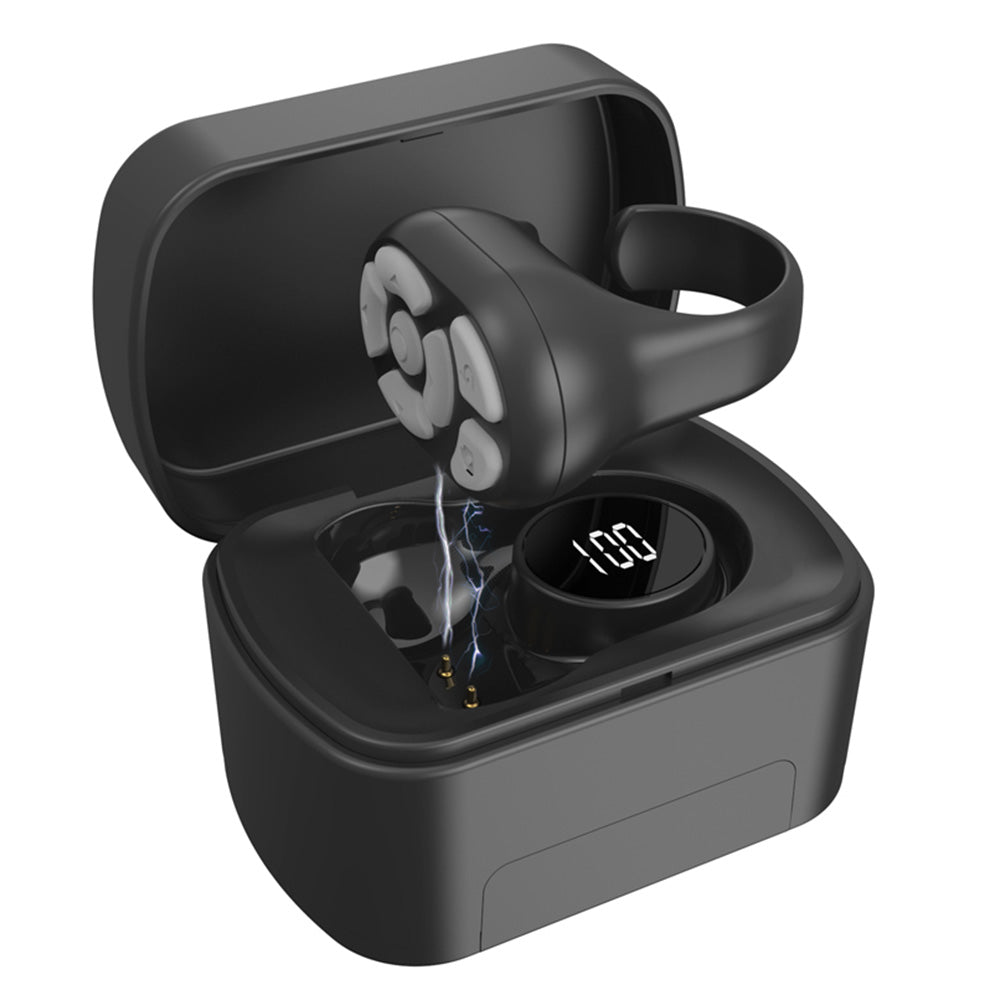 2-in-1 Bluetooth Remote Control Tiktok Scrolling Ring Page Turner for Tablet Ebook Reading Smart Phone Black