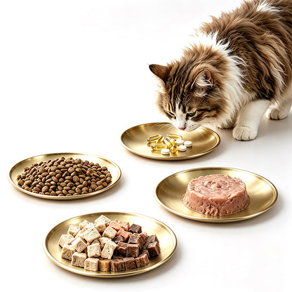 4Piece Stainless Steel Pet Bowls -Gold