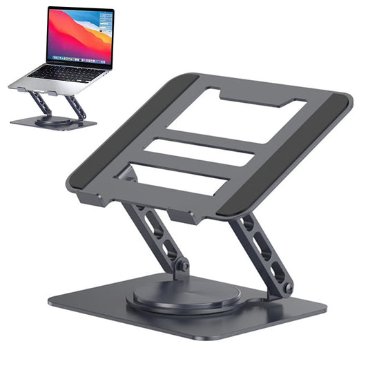 Adjustable Laptop Stand 360-Degree Rotating Foldable Desktop Holder Black