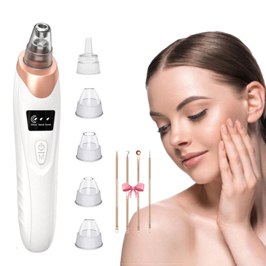 Electric Vacuum Blackhead Remover Rechargeable Facial Pore Cleaner Acne Extractor Tool Gold