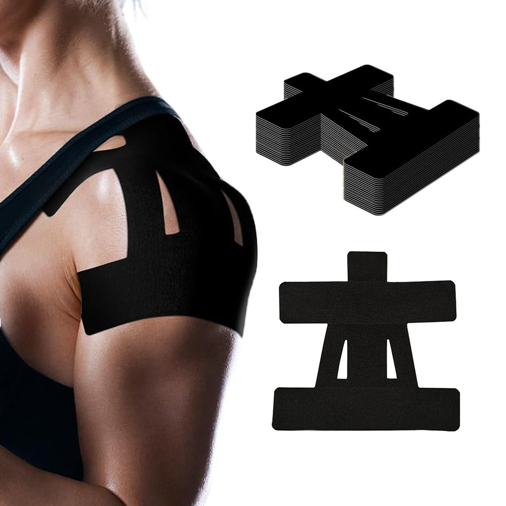 20PCS Precut Shoulder Kinesiology Tape ââ‚?Elastic Sports Support Tape Black