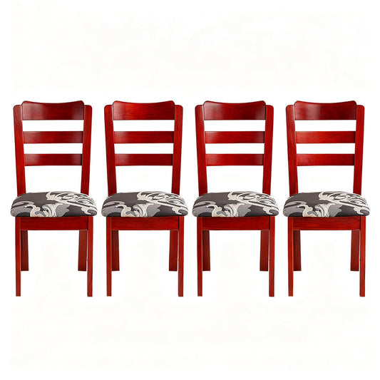 4PCS Stretch Chair Seat Covers Printed Washable Seat Cushion Slipcovers for Dining Chairs Style 2