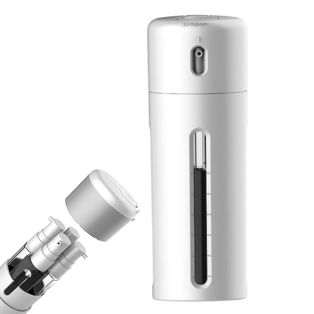 4-in-1 Rotating Travel Dispenser Bottle Portable Refillable Toiletries Organiser White