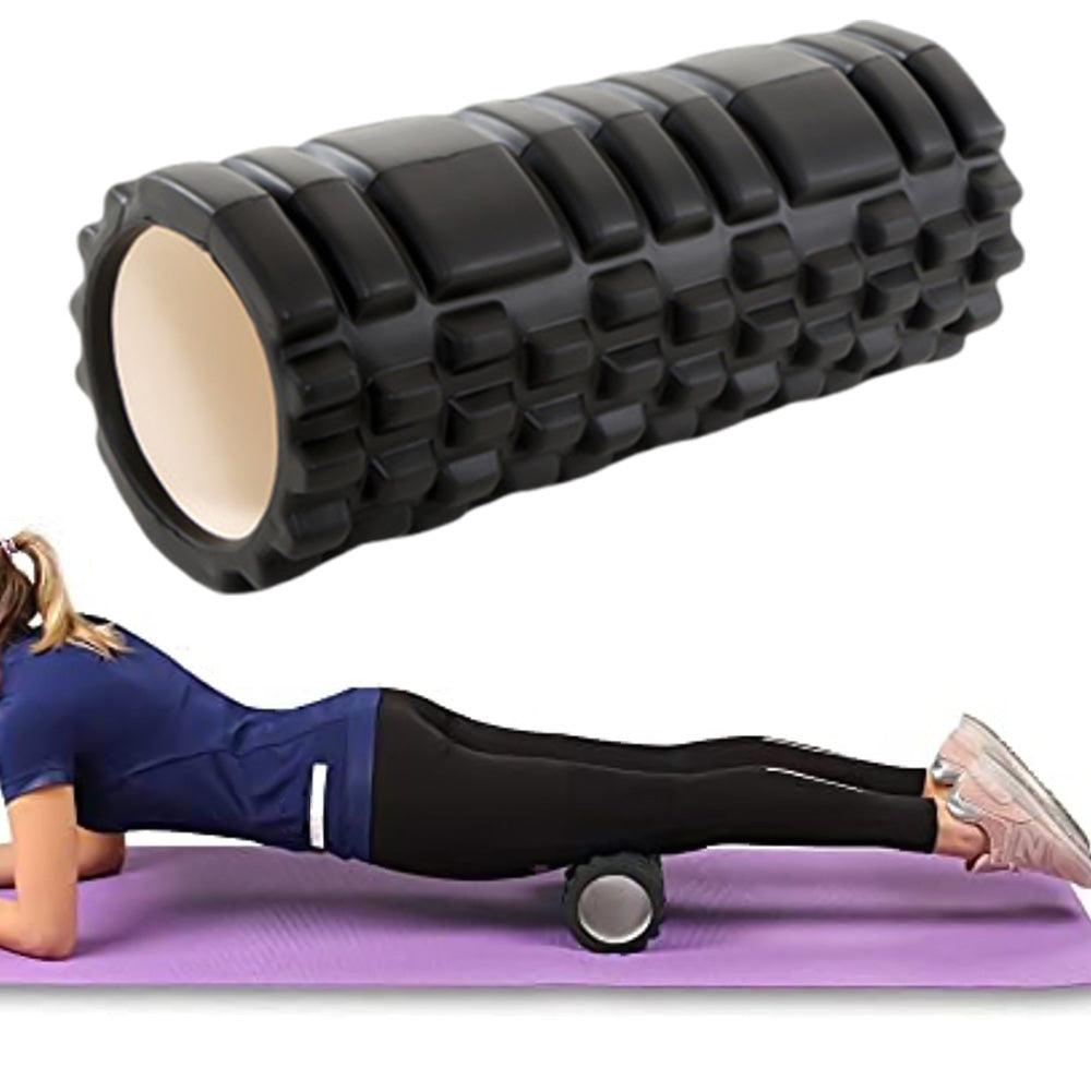 EVA Foam Roller for Yoga & Fitness Muscle Massage Pain Relief Recovery Black