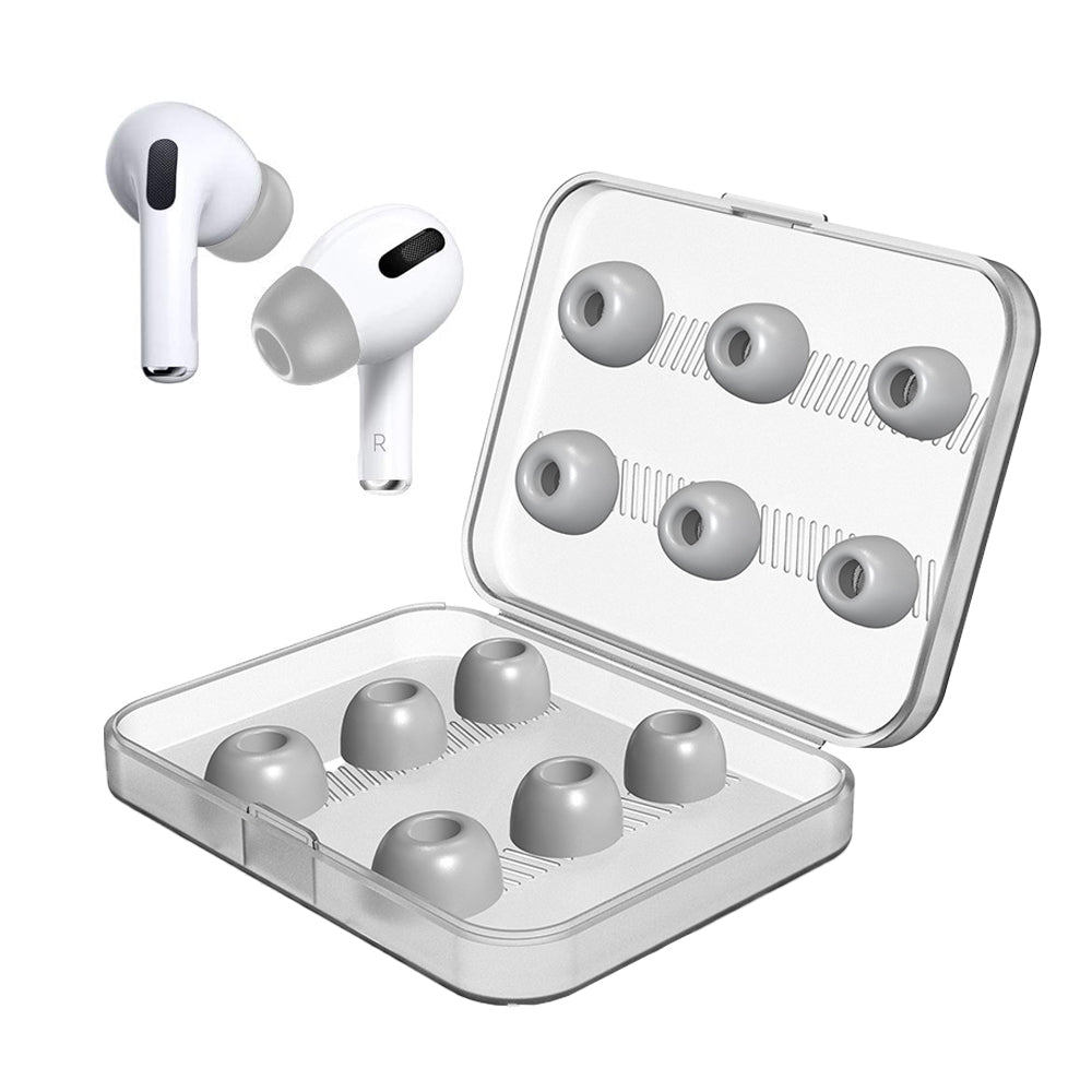 6 Pairs of Replacement Ear Tips for AirPods Pro Memory Foam Ear Buds Tips Gray
