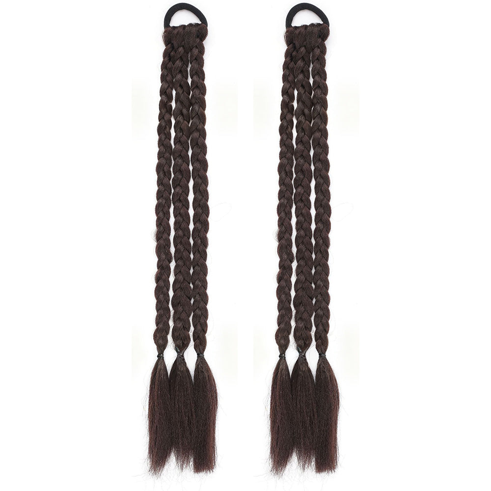 2PCS 45cm Three-Strand Braiding Hair for Wigs and Hair Extensions DIY Styling Black