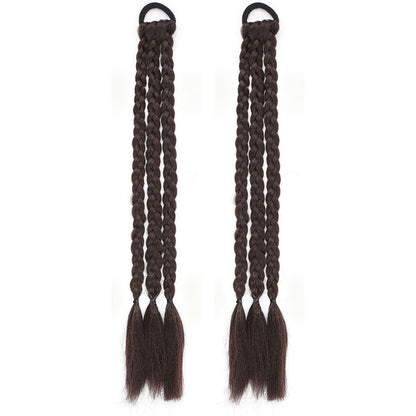 2PCS 45cm Three-Strand Braiding Hair for Wigs and Hair Extensions DIY Styling Black