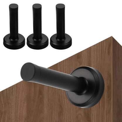 4 Pack Stainless Steel Door Stop-Black