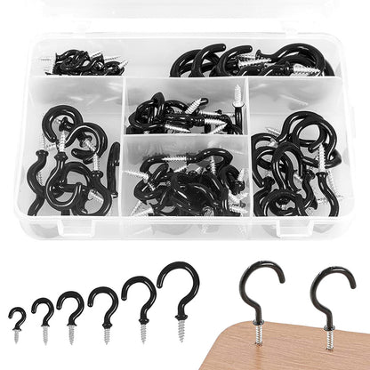 90 PCS Ceiling Hooks -Black