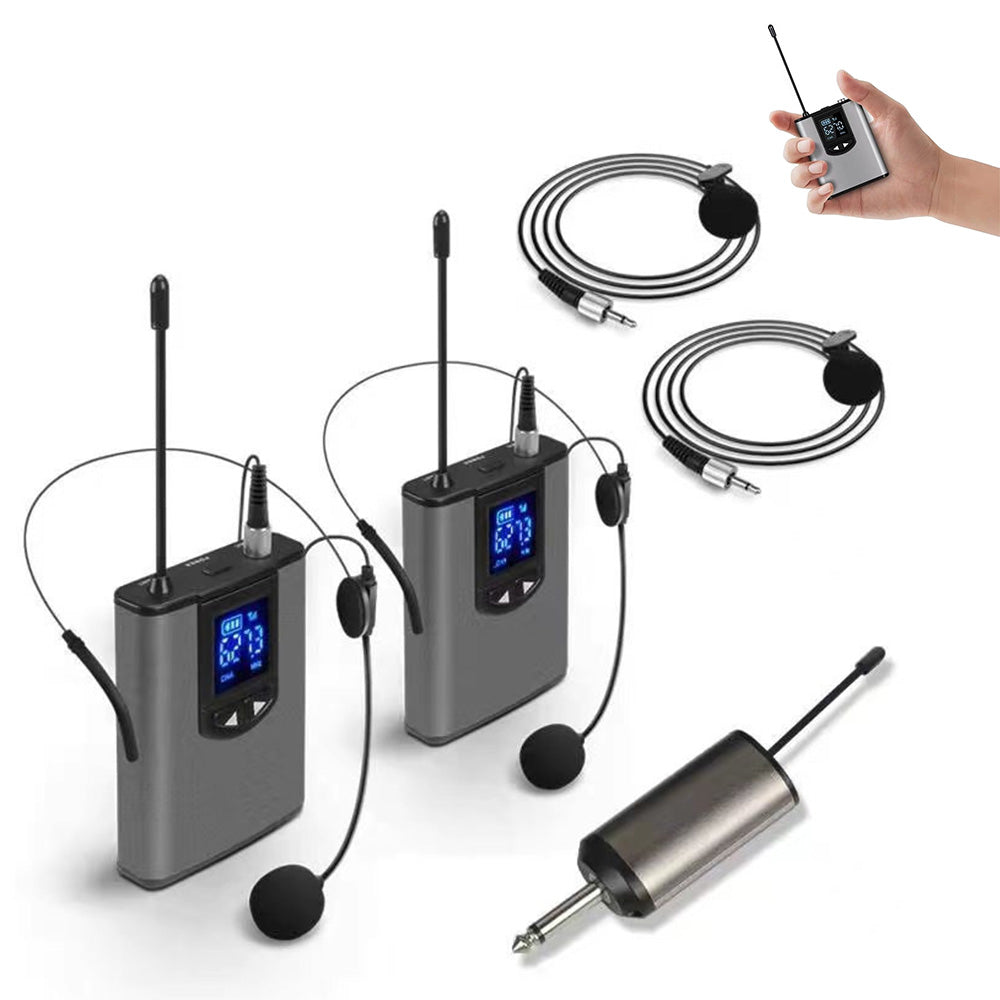 UHF Wireless Headset Microphone with Receiver Lavalier Microphone Set Style 2