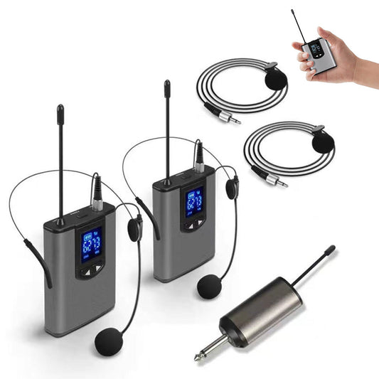 UHF Wireless Headset Microphone with Receiver Lavalier Microphone Set Style 2