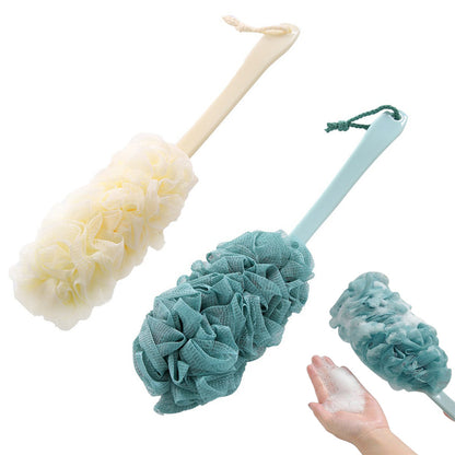 2Piece Long Handle Shower Bath Brush Set -Beige and Blue