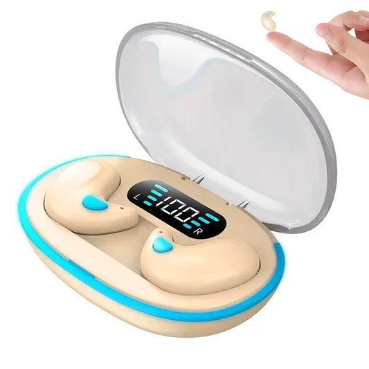 Wireless Bluetooth Sleep Earbuds Invisible Earplugs with Charging Case Skin Color