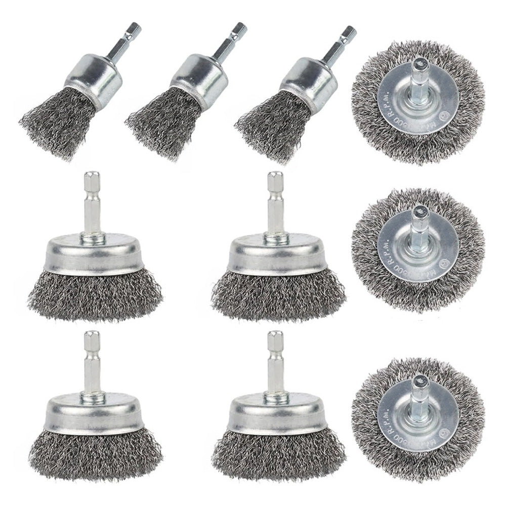 10Pcs Wire Brushes Set