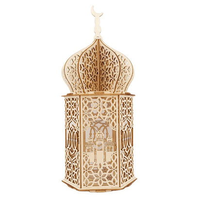 Christmas Wooden Lantern ¨C Decorative Carved Hollow LED Night Light for Holiday Home Decor Style 2