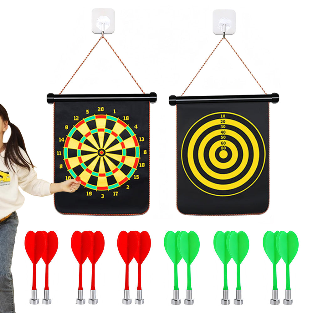 Magnetized Roll Up Dartboard Set with 12 Darts Indoor Outdoor Game Gift S