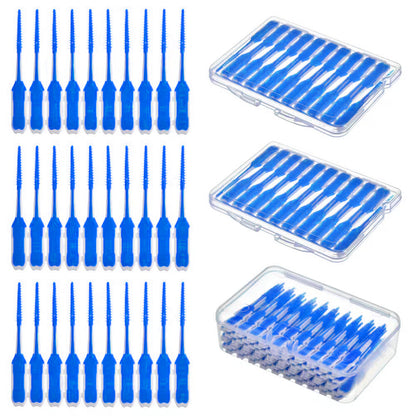 240Pcs Floss Picks Tooth Cleaners with Portable Travel Case Blue