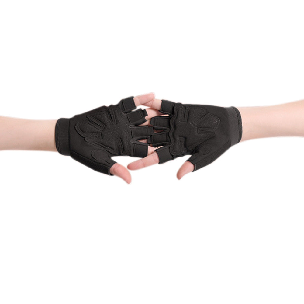 Durable Half-Finger Fitness Gloves for Gym Workouts Men & Women Black