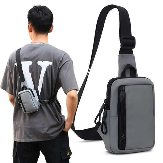 Small Crossbody Bag for Men Women Mini Sling Bag Travel Running Phone Daypack Grey