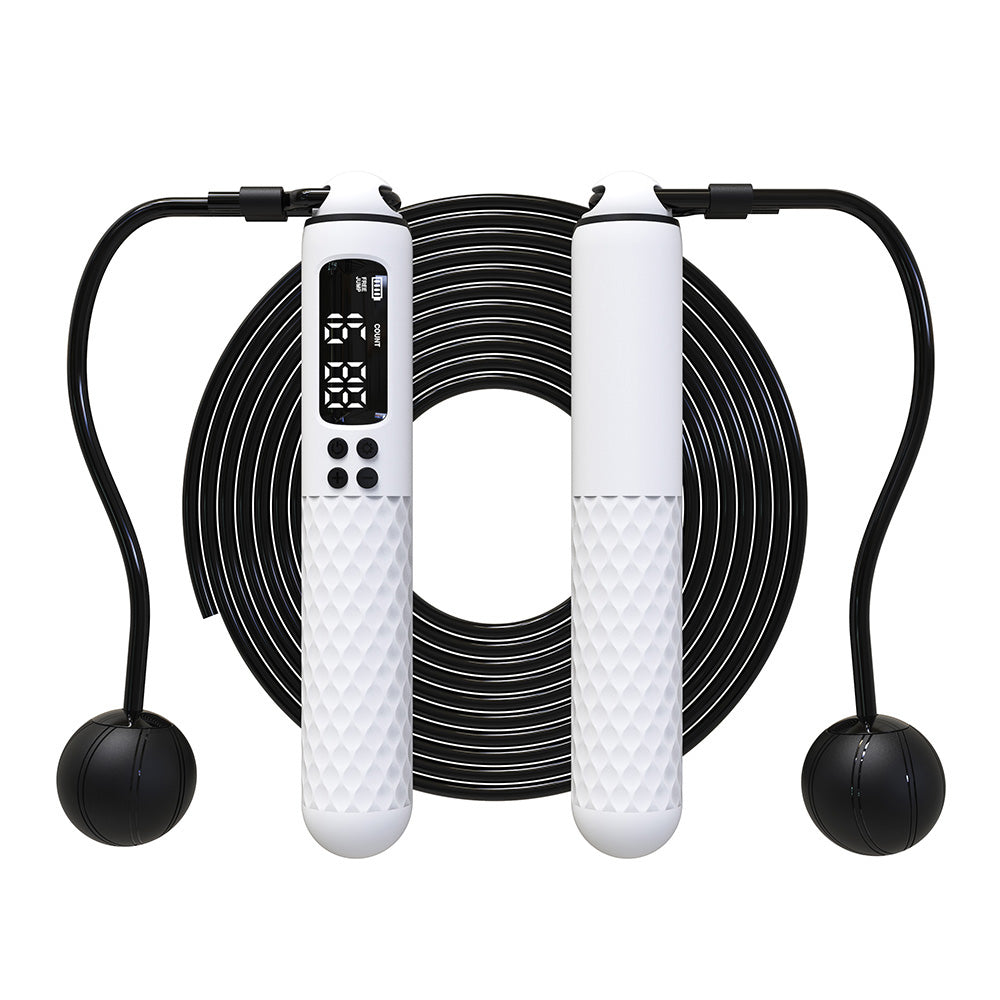Smart Digital Jump Rope Set Accurately Skipping Rope Weighted Exercise Rope for Fitness Training White