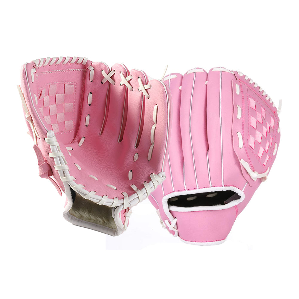 1X Baseball Glove Softball Training Mitt Left Hand Gloves for Children Adult Pink
