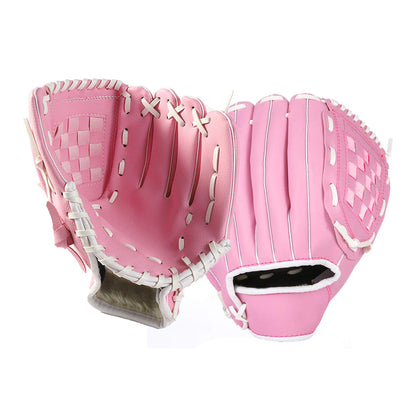 1X Baseball Glove Softball Training Mitt Left Hand Gloves for Children Adult Pink