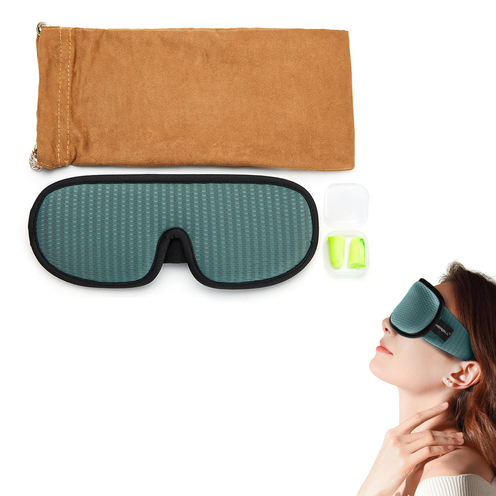 Travel  3D Sleeping Eye Mask Soft Memory Foam Blockout Eye Mask Green