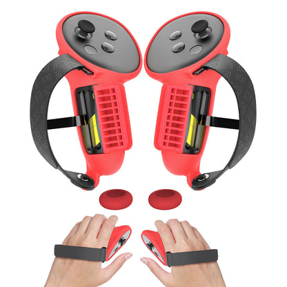Silicone Controller Grips Cover VR Accessories Compatible with Meta Quest 3/Meta Quest 3S Red