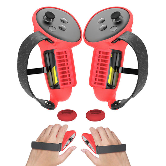 Silicone Controller Grips Cover VR Accessories Compatible with Meta Quest 3/Meta Quest 3S Red