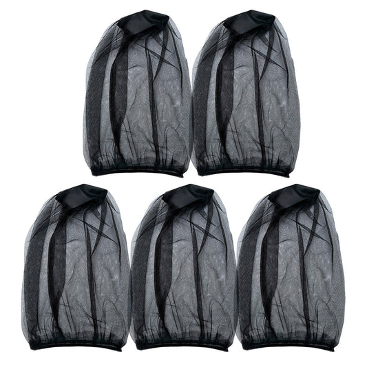 5PCS Mosquito Head Net Bug Hat for Camping Hiking Fishing and Gardening Black