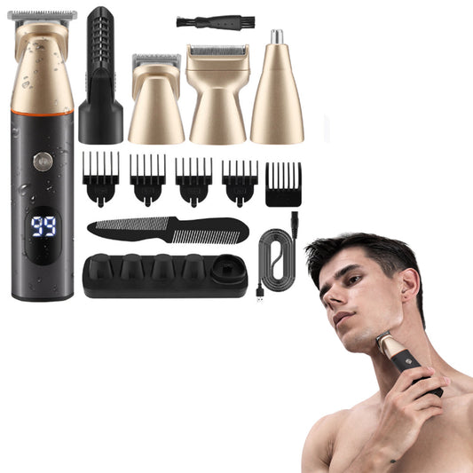 Electric Hair Clippers Kit Cordless Hair Trimmer for Body Facial Gold and Black