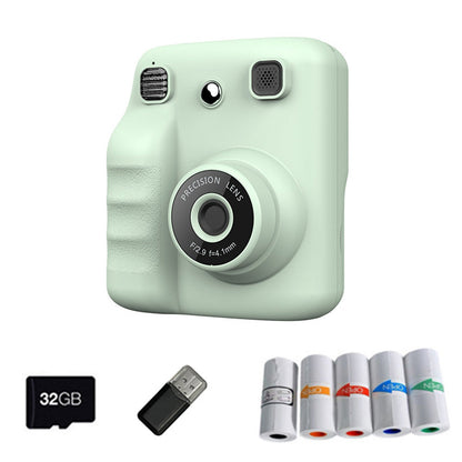 Instant Print Camera 1080P HD Portable Digital Camera with 32GB TF Card Gift Green