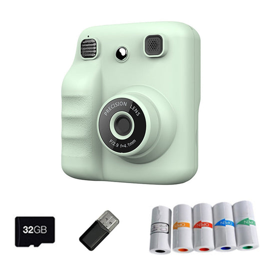 Instant Print Camera 1080P HD Portable Digital Camera with 32GB TF Card Gift Green