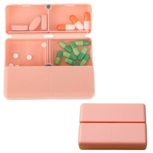 7-Compartment Folding Pill Case Portable Travel Daily Pill Organizer Pink