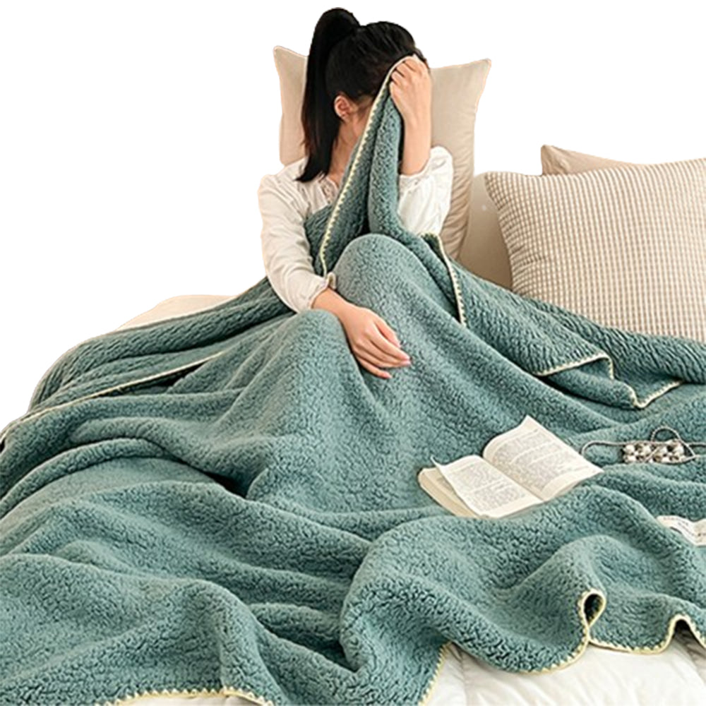 Sherpa Throw Blanket Winter Fuzzy Throws Cozy Blanket Green