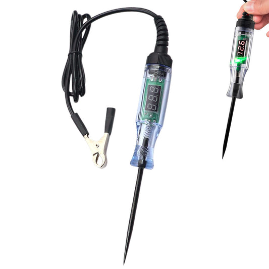 3V 6V 12V 24V Electrical Circuit Voltage Tester with Digital Display for Auto Car LED Light Test Probe Pen Black