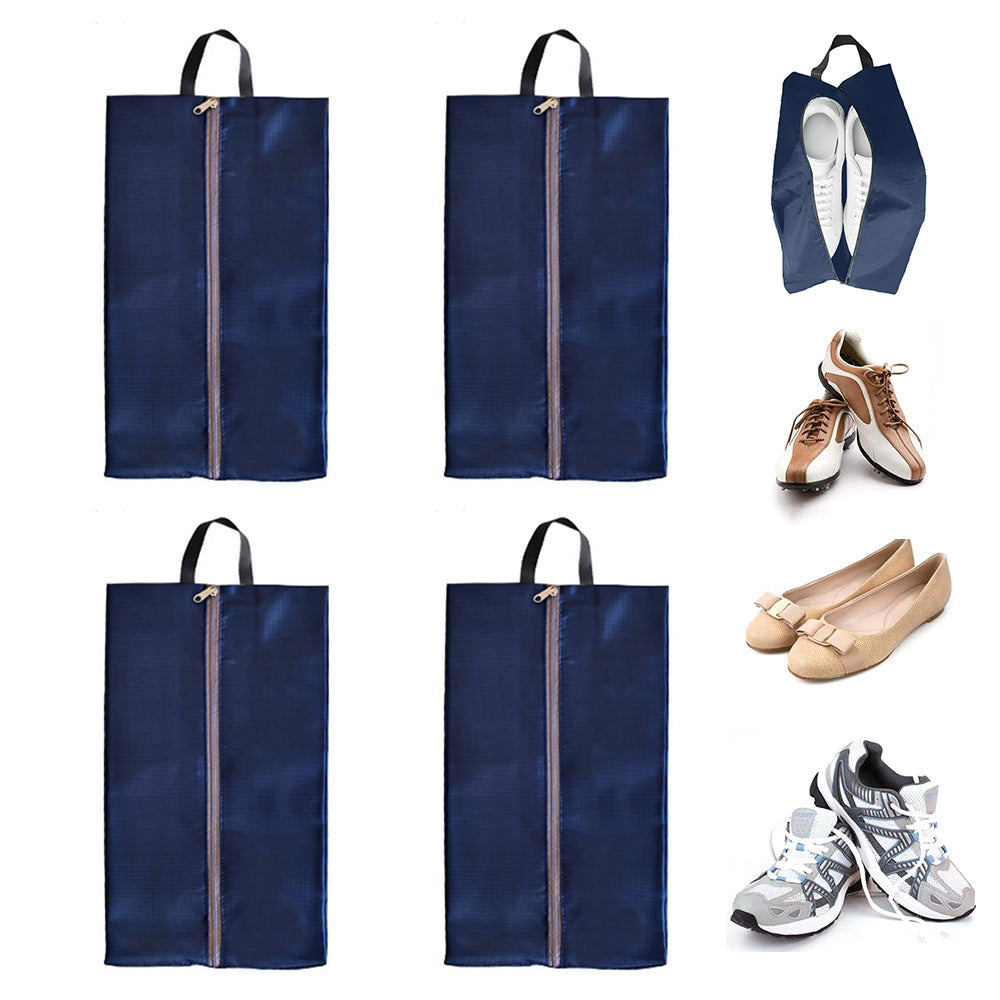 4Pcs Water-Resistant Travel Shoe Storage Bags-Navy