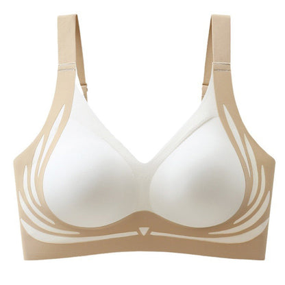 Wireless Push-Up Bra Lifting Anti-Sagging Seamless Bra White