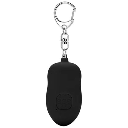 130dB Personal Security Alarm Anti-attack Rechargeable Emergency Keychain Alarm Torch Black