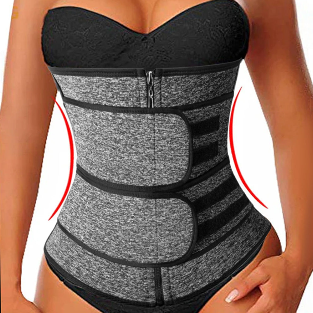 Sweat Waist Trainer for Women ¨C Sauna Sweat Belt Slim Body Shaper Corset Grey