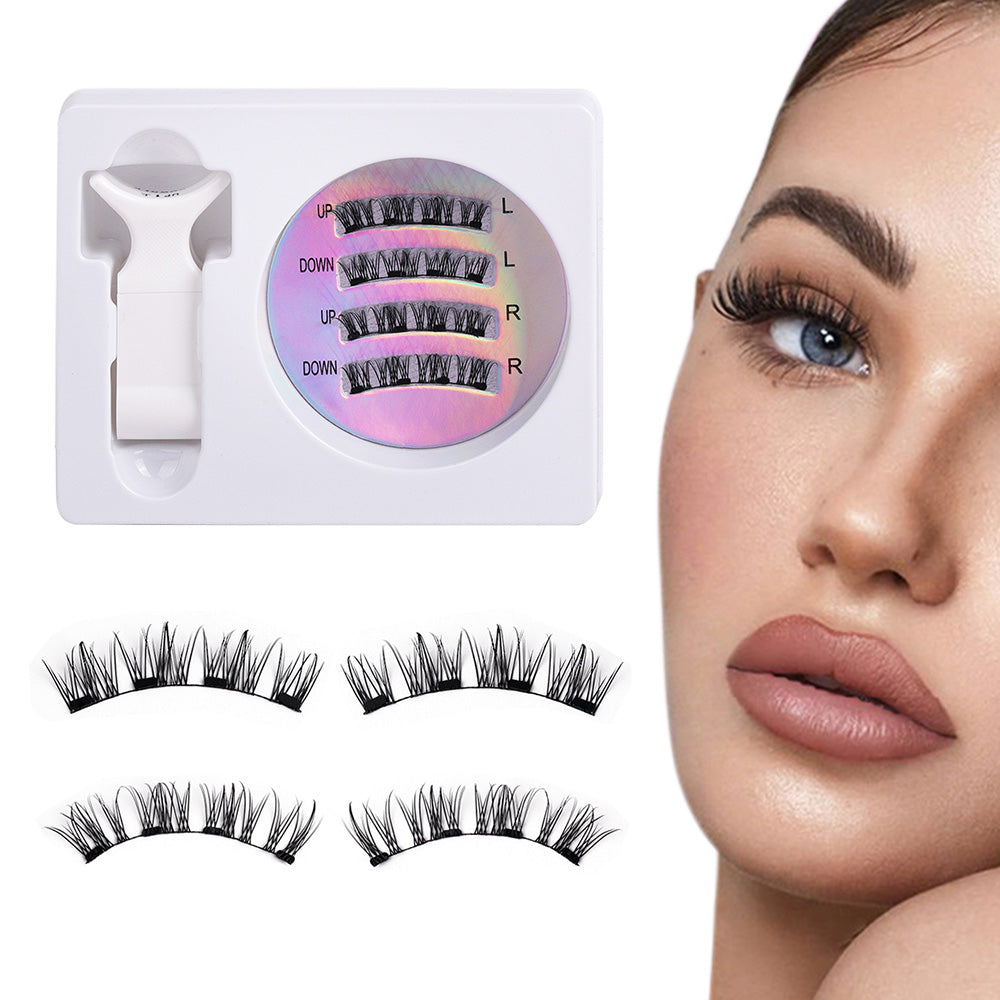 Pair of Reusable Clip-On Natural Look Eyelashes Glue-Free Fake Lashes Style 1