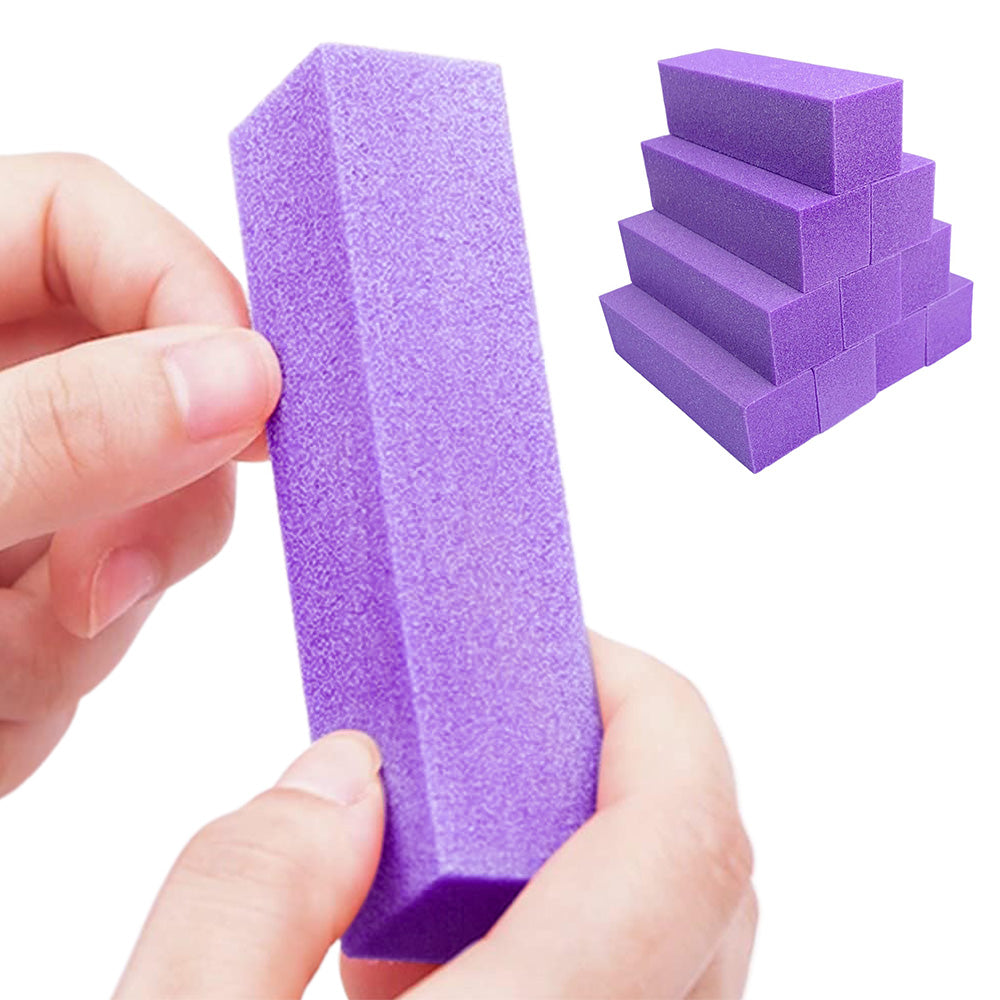 10Pcs 150 Grit Nail Buffer Blocks for Acrylic and Gel Nails-Purple