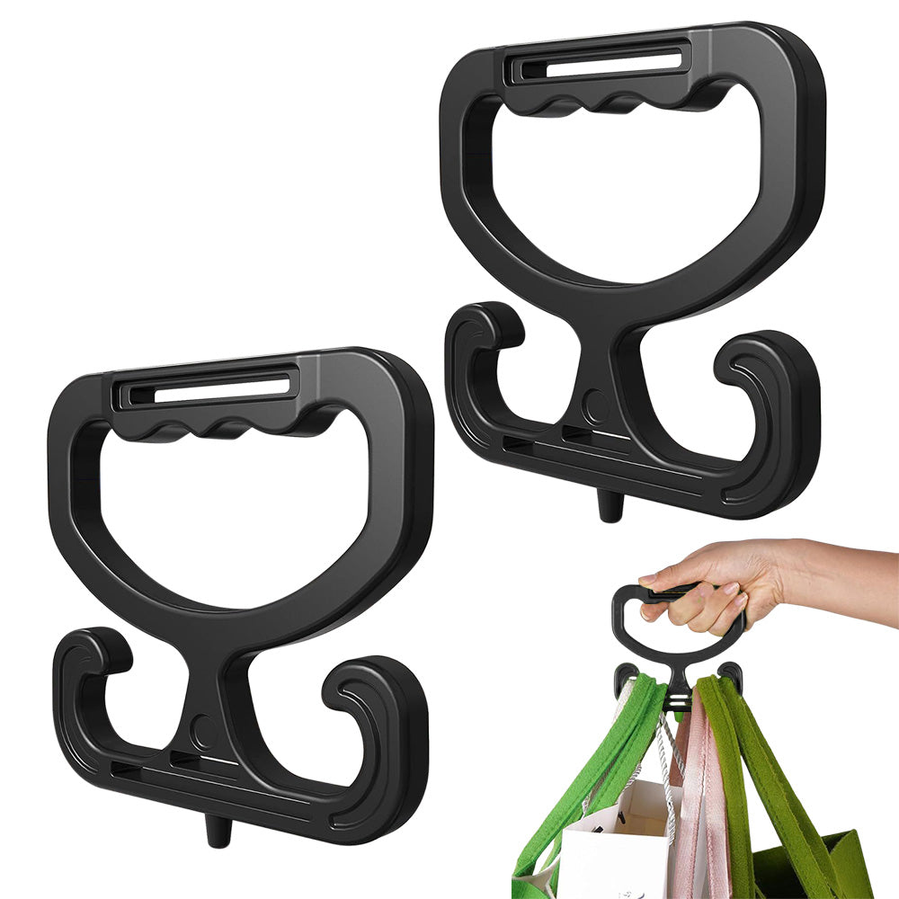 2PCS Grocery Bag Carrier Handles Plastic Bag Holder For Shopping Buckets Black